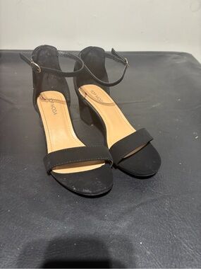 TOP Moda Black Ankle-Strap Block Heel Sandals women’s